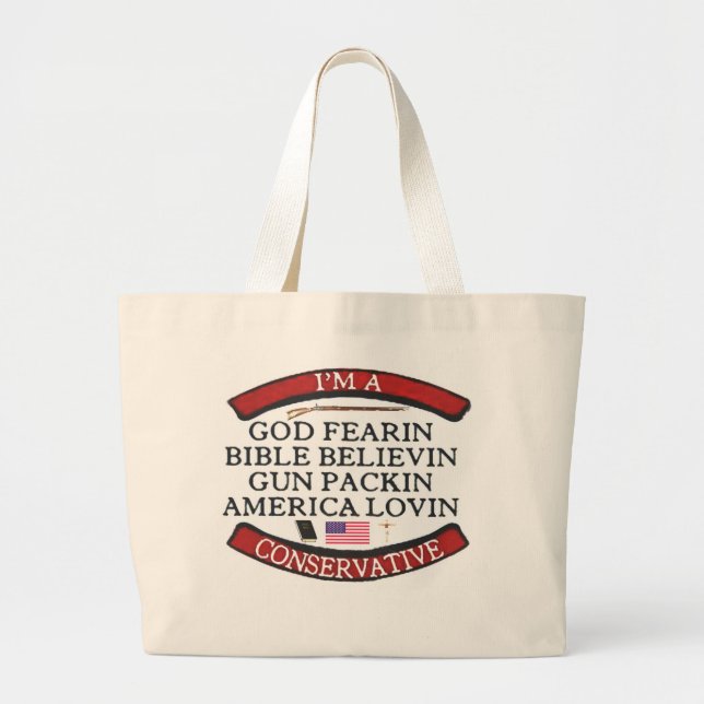 Jag är ett KONSERVATIV Jumbo Tygkasse (Framsidan)