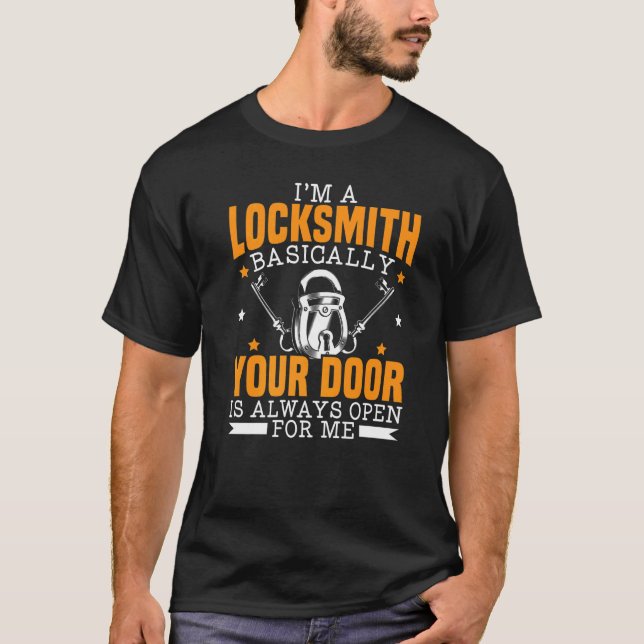Jag är ett låssith Locksmthing Lock Picking-nyckel T Shirt (Framsida)