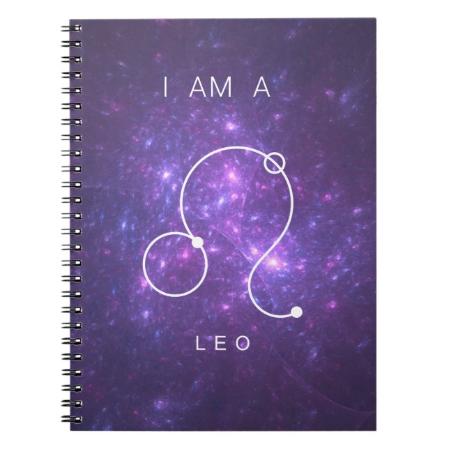 Jag är ett Leo Lila Zodiac-tecken Anteckningsbok (Framsidan)