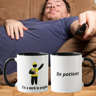 Jag är ett Pågående Projekt Roligt Citat Mugg