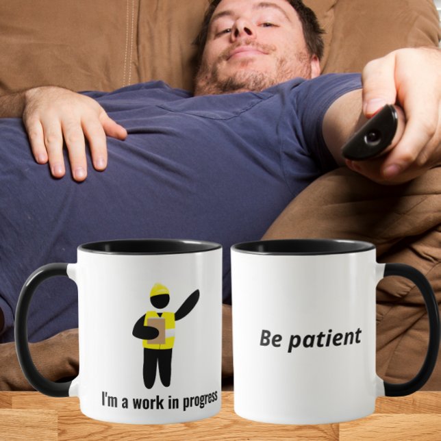 Jag är ett Pågående Projekt Roligt Citat Mugg (Skapare uppladdad)