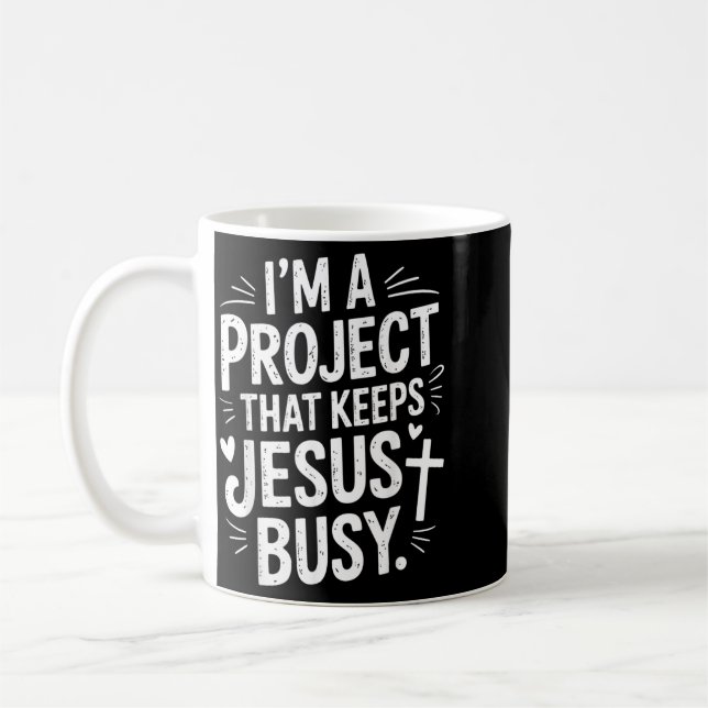 Jag är ett projekt som håller Jesus sysselsatt kri Kaffemugg (Vänster)