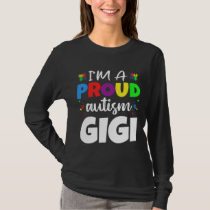 Jag är ett proud Gigi Autism Awareness Heart T Shirt