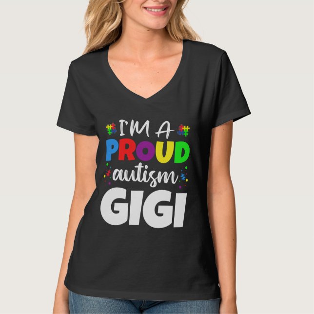 Jag är ett proud Gigi Autism Awareness Heart T Shirt (Framsida)