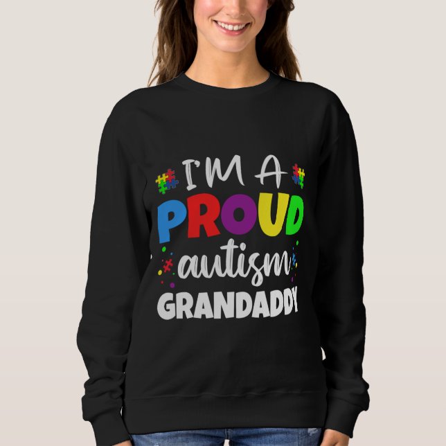 Jag är ett proud Grandaddy Autism Awareness Heart T Shirt (Framsida)