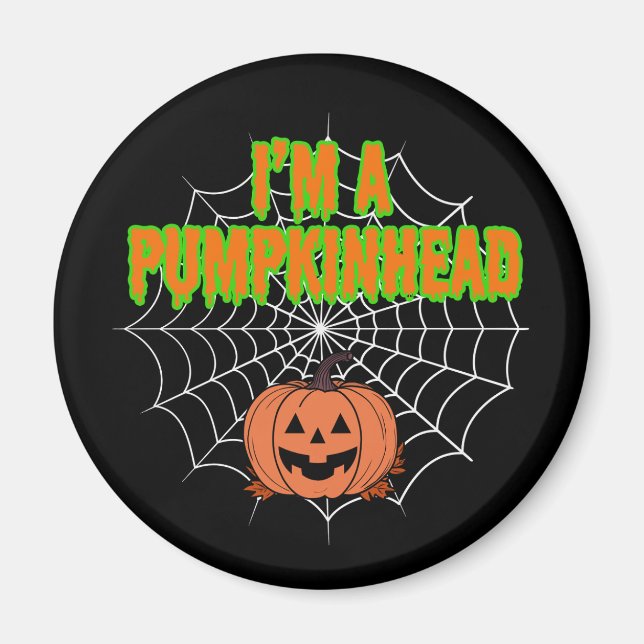 Jag är ett Pumpkinhead med Spindelnät Magnet (Framsidan)