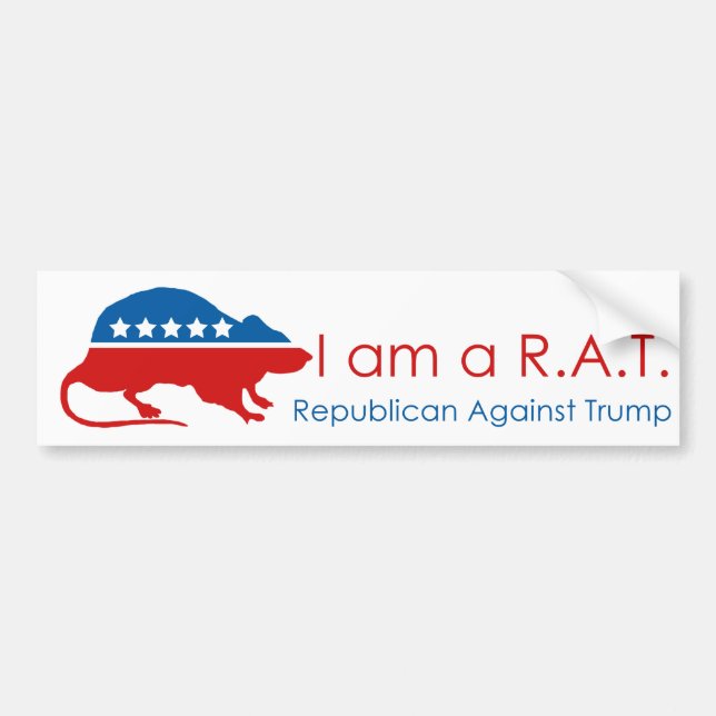 Jag är ett R.A.T. Republican Against Trump Bildekal (Framsidan)