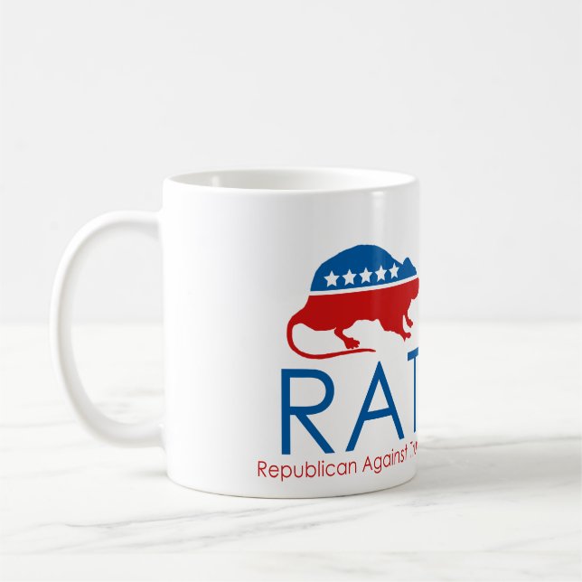 Jag är ett R.A.T. Republican Against Trump Kaffemugg (Vänster)