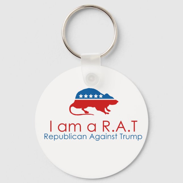 Jag är ett R.A.T. Republican Against Trump Nyckelring (Framsida)