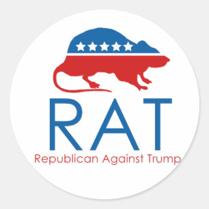 Jag är ett R.A.T. Republican Against Trump Runt Klistermärke