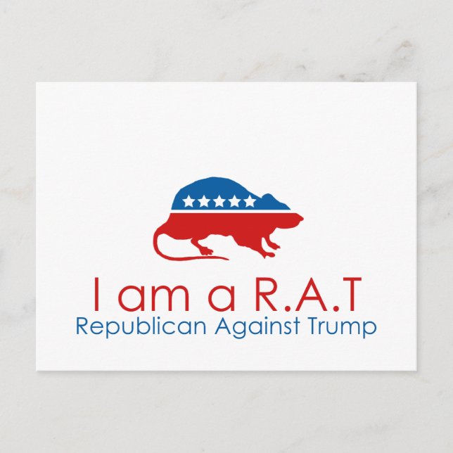 Jag är ett R.A.T. Republican Against Trump Vykort (Framsida)