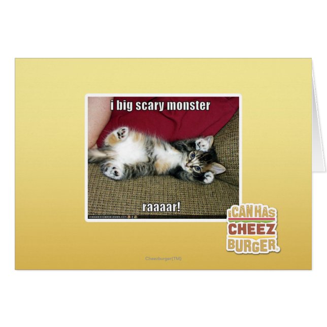 Jag är ett stort skrämmande monster hälsningskort (Framsidan Horizontal)