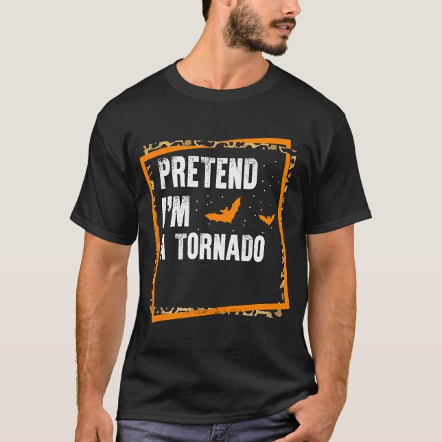 Jag är ett Tornado Easy Lazy Halloween Costume T Shirt (Framsida)