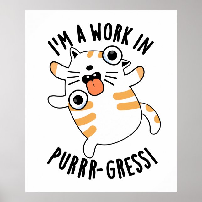 Jag är ett verk i Purrr-gressen, Lung Cat Pun Poster (Framsidan)