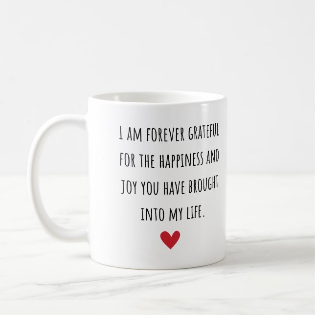 Jag är evigt tacksam för vänskap kaffemugg (Vänster)