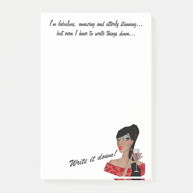 "Jag är Fabulous, Fantastisk, häpnadsväckande.." D Post-it Block (Framsida)