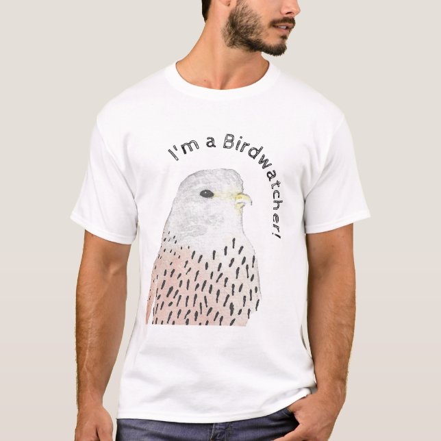 Jag är Fågelskådare Kestrel T Shirt (Framsida)
