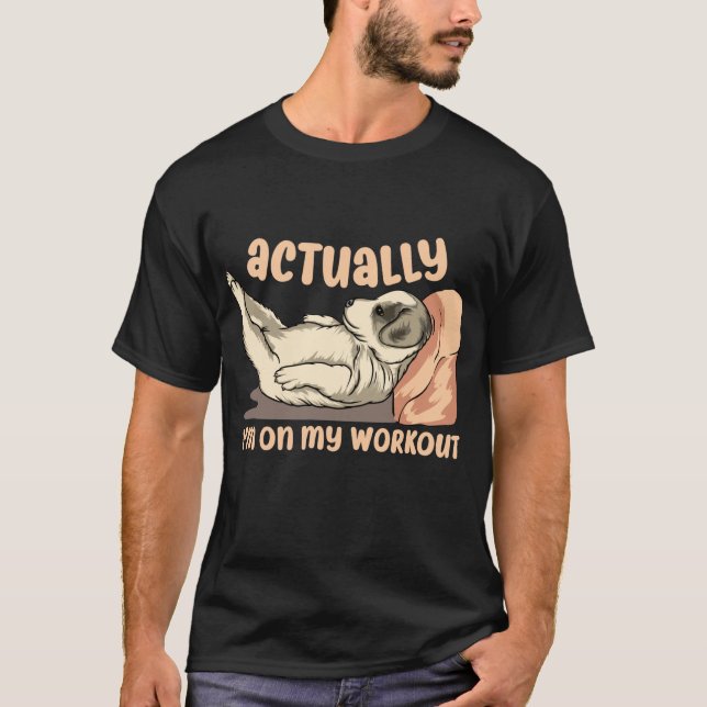 Jag är faktiskt på mina Rolig hund promemorior T Shirt (Framsida)