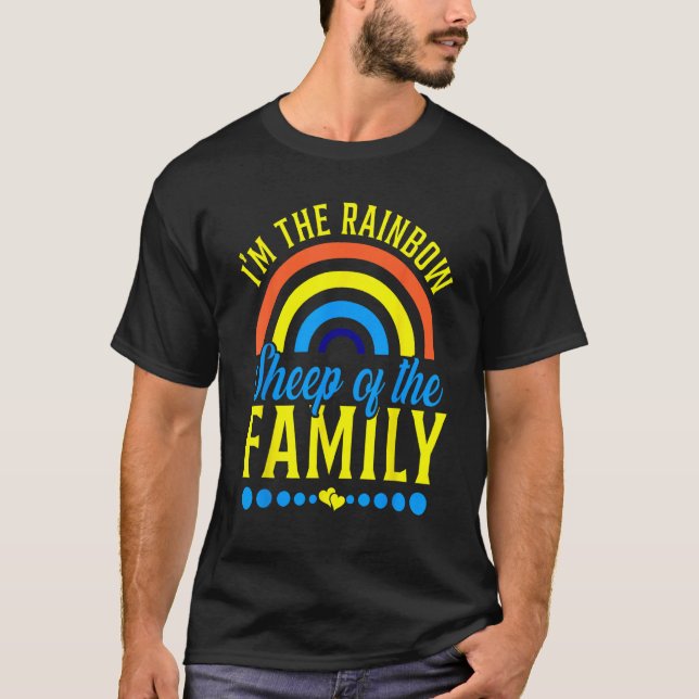 JAG ÄR FAMILJEN HBT-Flagga RAINBOW-HJÄLP T Shirt (Framsida)
