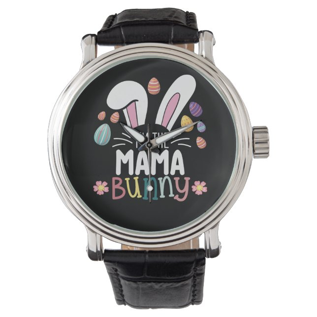 Jag är familjen Mamma Bunny Påsk matchande Armbandsur (Framsida)