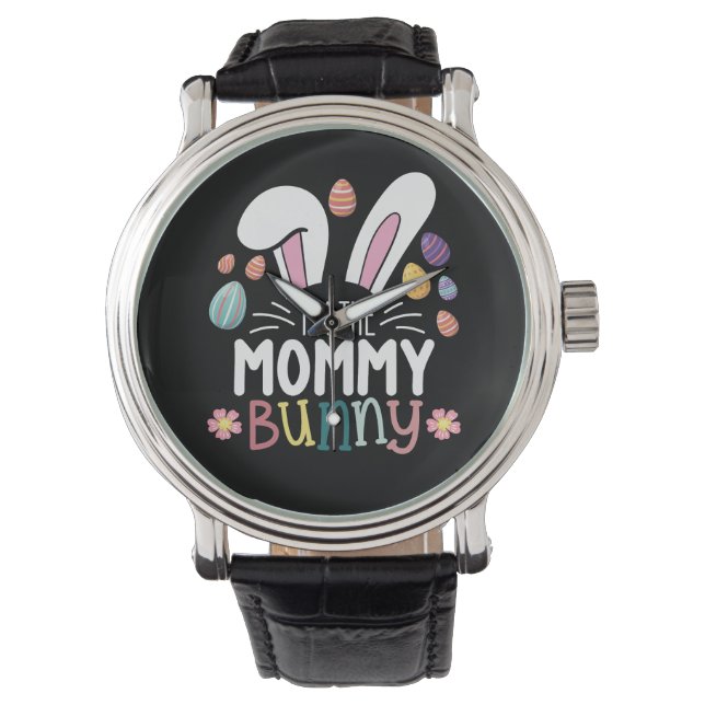 Jag är familjen Mamma Bunny Påsk matchande Armbandsur (Framsida)