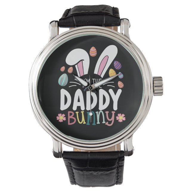 Jag är familjen pappa Pappa Bunny Påsk matchande Armbandsur (Framsida)