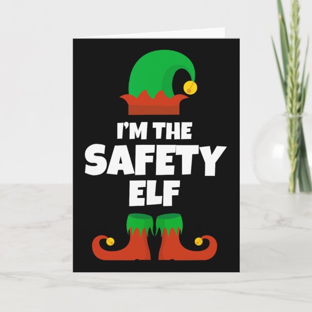 Jag är familjen Safety Elf Pyjamas julchef Kort (Framsida)