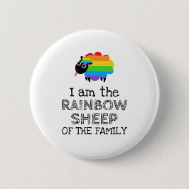 Jag är familjens RAINBOW SHEEP Knapp