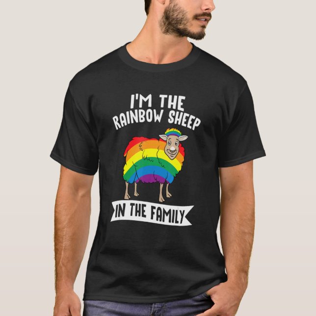 Jag är familjens regnbågsfår Lgbtq+ Kärlek Eq T Shirt (Framsida)