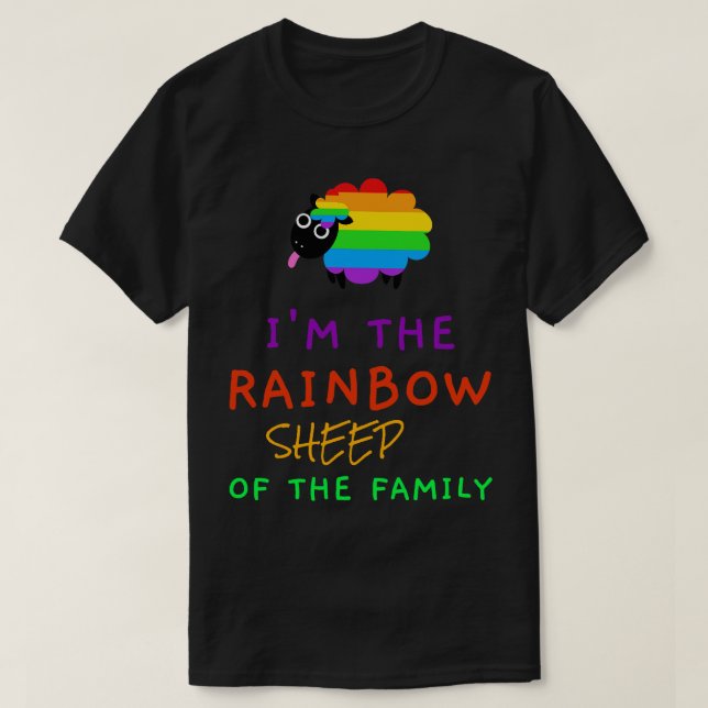 Jag är familjens regnbågsfår t shirt (Design framsida)