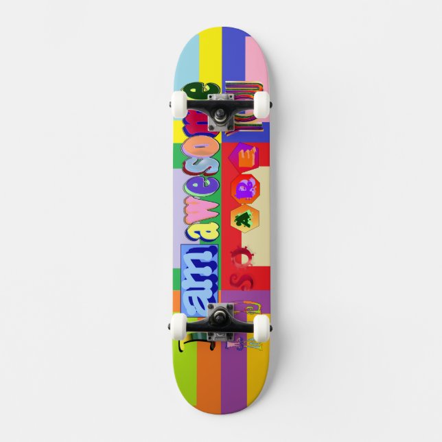 Jag är fantastisk och det är du också skateboard bräda 20 cm (Framsida)