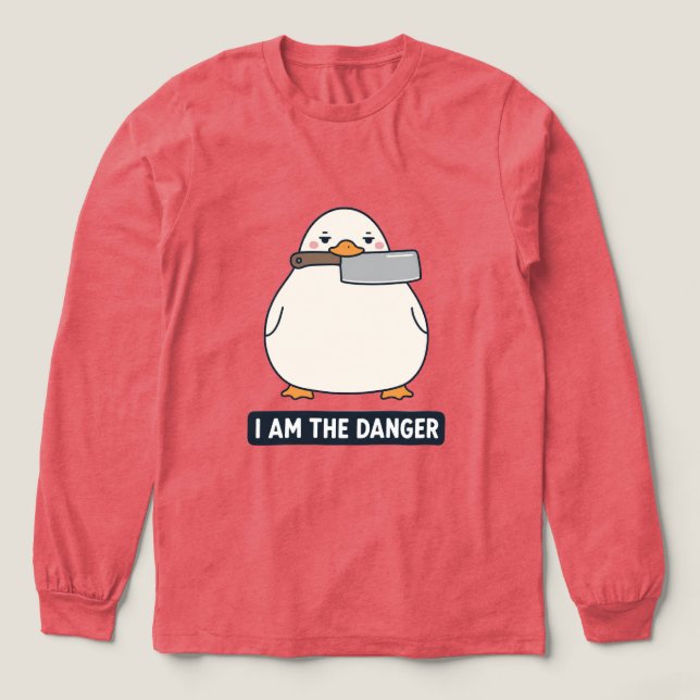 JAG ÄR FARAN Duck Cleaver Knife Meme T Shirt (Design framsida)