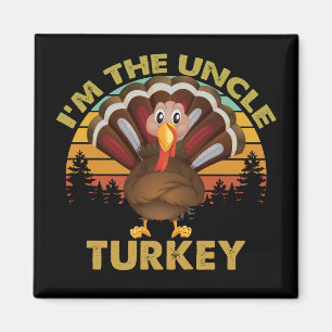 Jag är farbror Kalkon Familj Matchning Thanksgivin Magnet