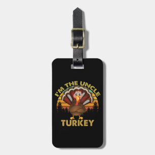 Jag är farbror Kalkonfamiljen Matchande Thanksgivi Bagagebricka