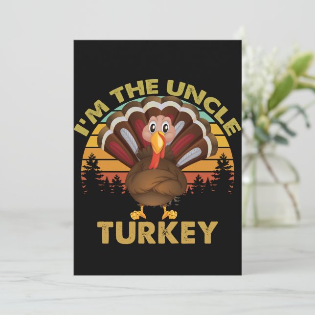 Jag är farbror Turkiet Familjen Matchar Thanksgivi Inbjudningar (Stående Fram)