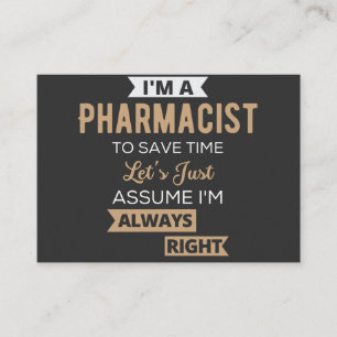 Jag är farmaceut på Spara Time Låt oss bara anta Visitkort