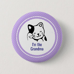 Jag är farmacin Cute Kattunge på Polka dots Knapp