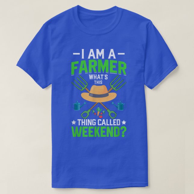 Jag är Farmer What's Helg Funny Farming Tractor Gr T Shirt (Design framsida)