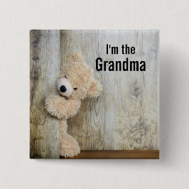 Jag är farmor Cute Stuffed Bear Photo Knapp