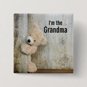 Jag är farmor Cute Stuffed Bear Photo Knapp