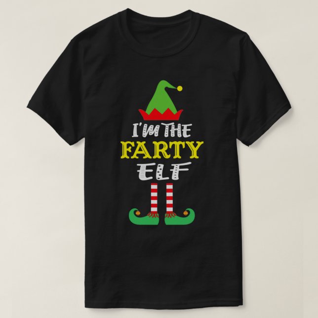 Jag är Farty Elf Matching Family Group jul T Shirt (Design framsida)