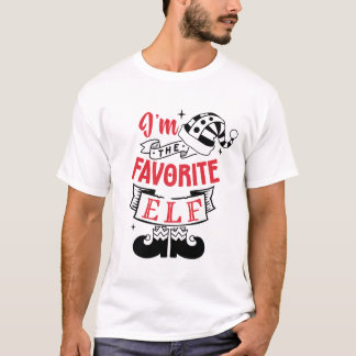 Jag är favoritelf i Red & Black Design Design T Shirt