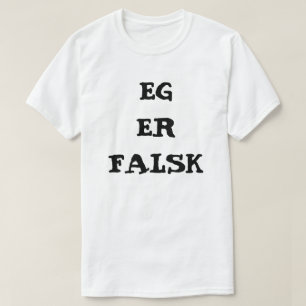 Jag är fejk i norsk vit t-shirt