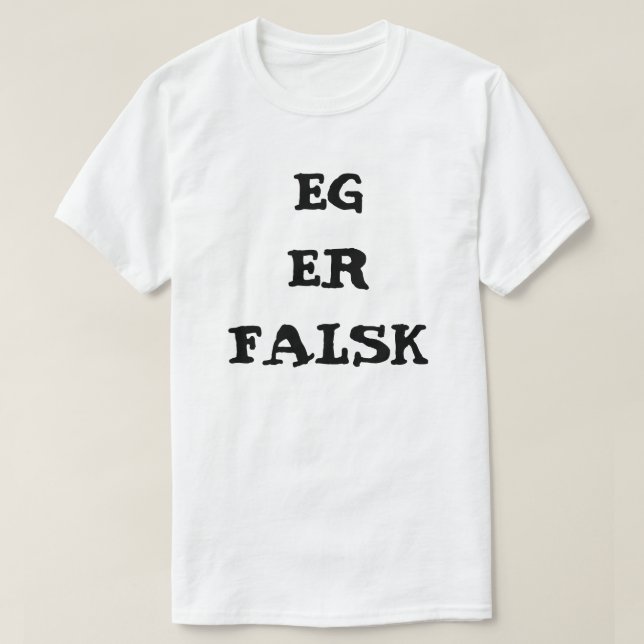 Jag är fejk i norsk vit t-shirt (Design framsida)