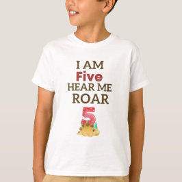 Jag är fem år med Personlig T-Rex Birthday T Shirt