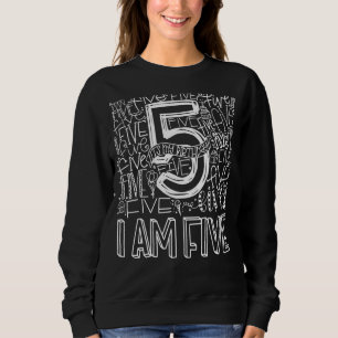 Jag är fem. Det är min födelsedag 5:e typografipoj T Shirt