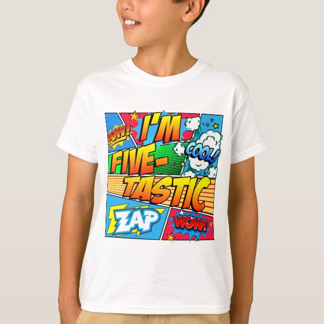 Jag är fem Tastic 5th Birthday T Shirt (Framsida)
