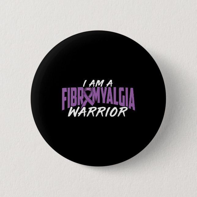 Jag är fibromyalgi Warrior. Lila Fibromyalgi A Knapp (Framsida)