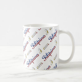 Jag är Filipino Land Pride Typography Mönster Kaffemugg