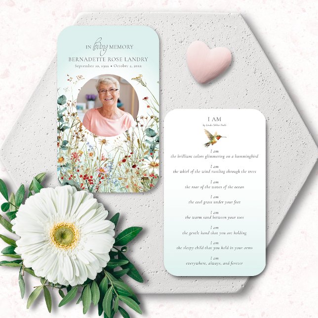 JAG ÄR, Firande av Liv Humlor Vilda Blommor Visitkort (Skapare uppladdad)